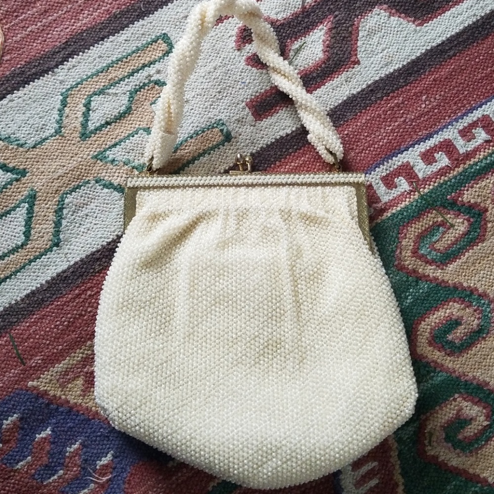 Vintage 3 Piece Pearl Bead Purse Mint